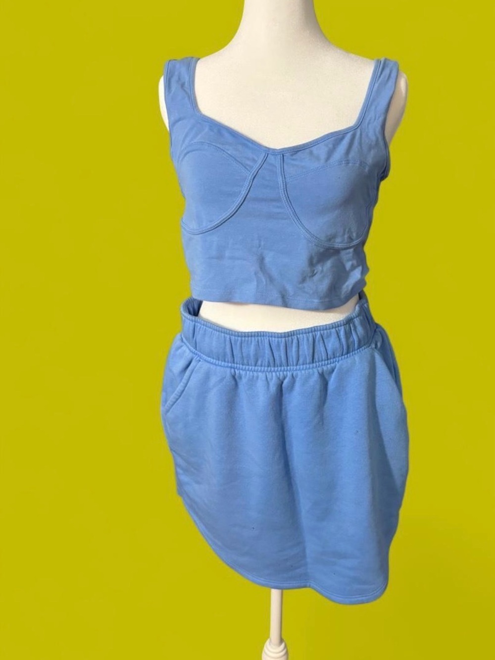 Blue Women's Casual Elastic-Waist Skirt